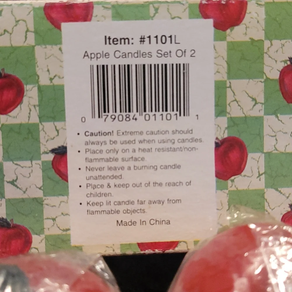 New in box! Decorative collection set of 2 Apple Candles